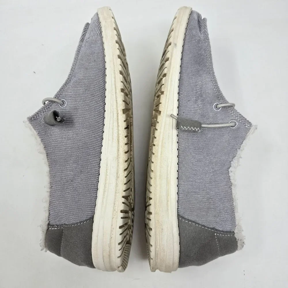 HEY DUDE Wendy‎ Corduroy Gray Slip On Loafers Shoes Women’s Size 9 Lined